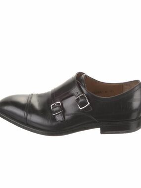 Handmade Salvatore Ferragamo Tranezza Men's Double Monk Strap Dress Shoe - Black